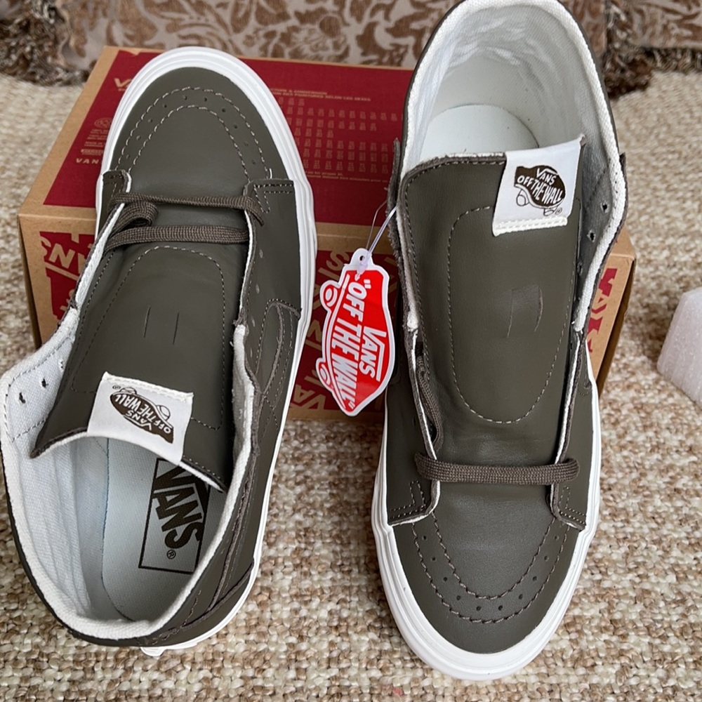 Vans Sk8-Hi Tapered Soft Leather Canteen/Snow WhtW - Picture 12 of 16